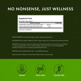 Swanson Curcuma & Poivre Noir capsules végétales