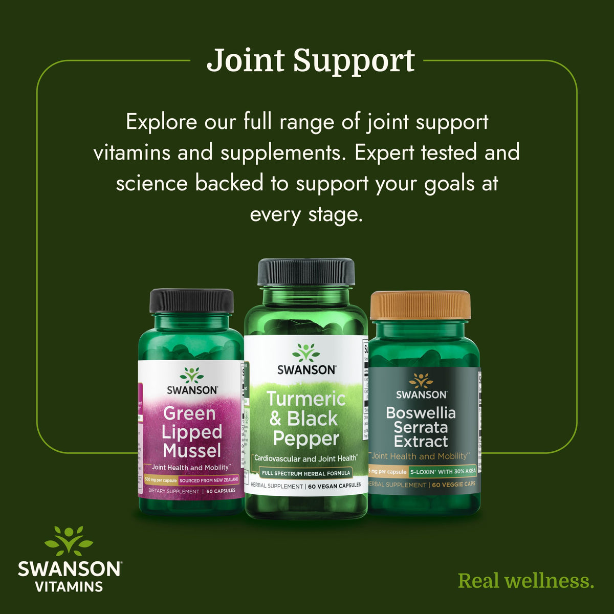 Swanson Curcuma & Poivre Noir, capsules végétales sur une table