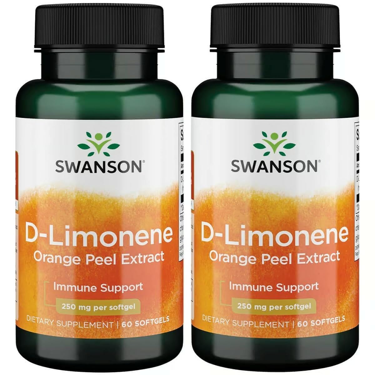 Swanson D-Limonène 250 mg 60 gélules vue avant avec étiquette