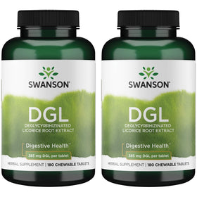 Swanson DGL Réglisse 385 mg 180 comprimés à mâcher, emballage avant