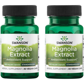 Swanson Écorce de Magnolia 200 mg, 30 capsules végétales, vue de face