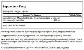 Swanson écorce de magnolia 200mg - capsules végétales dans un bol