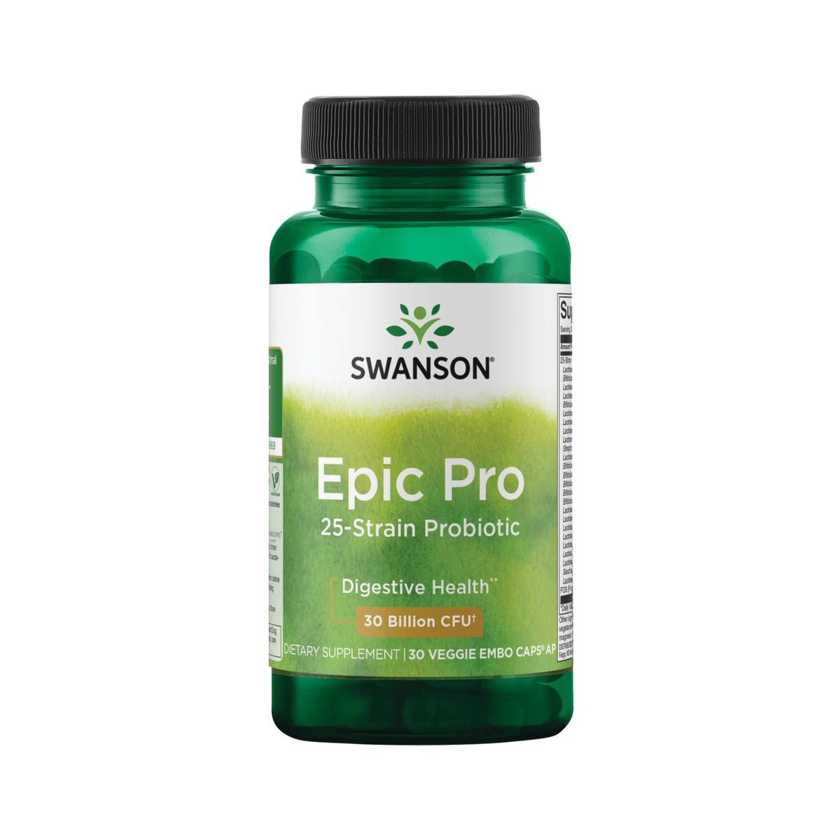 Swanson Epic-Pro Probiotique 25 souches 30 milliards CFU avec étiquette