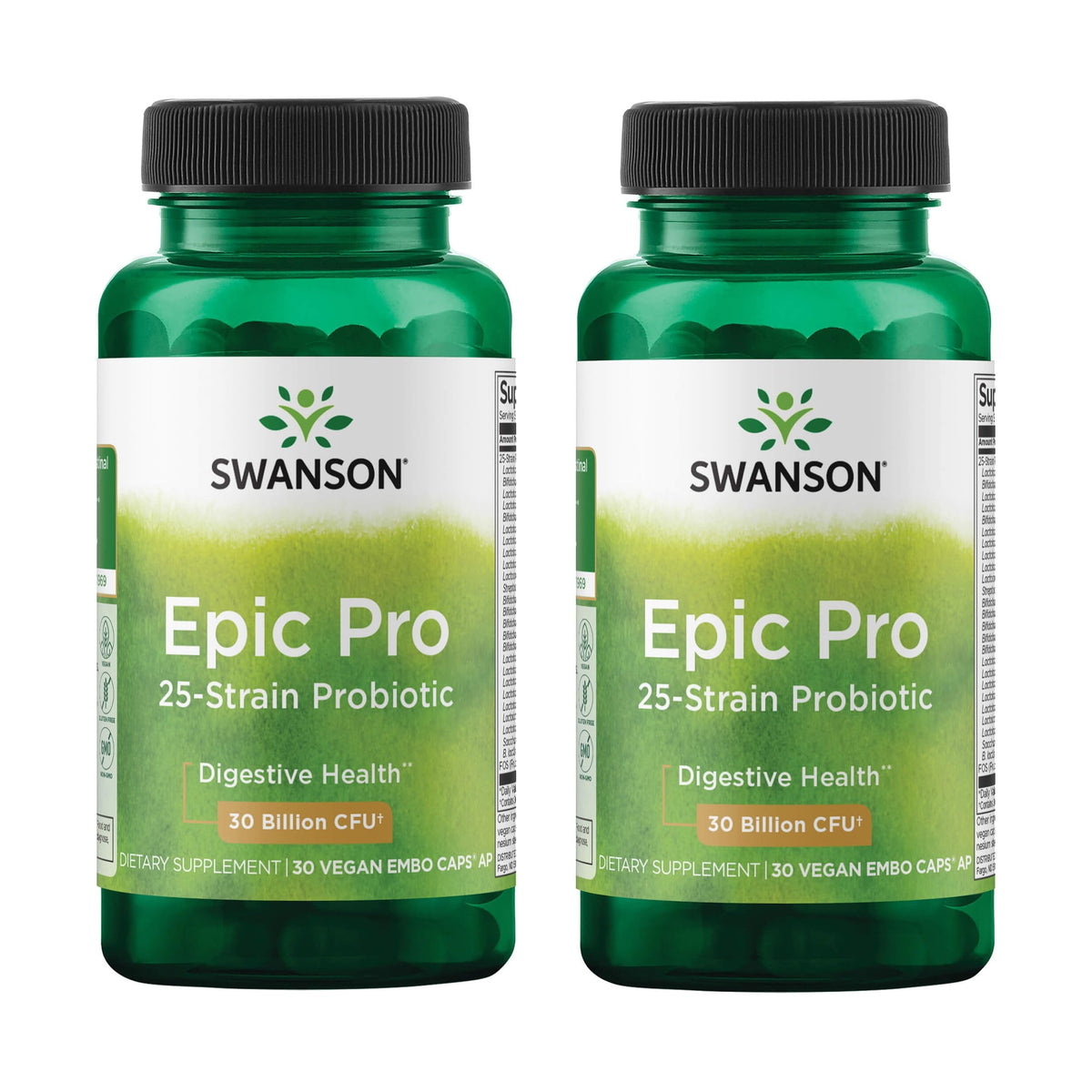 Swanson Epic-Pro Probiotique 25 souches 30 milliards CFU devant