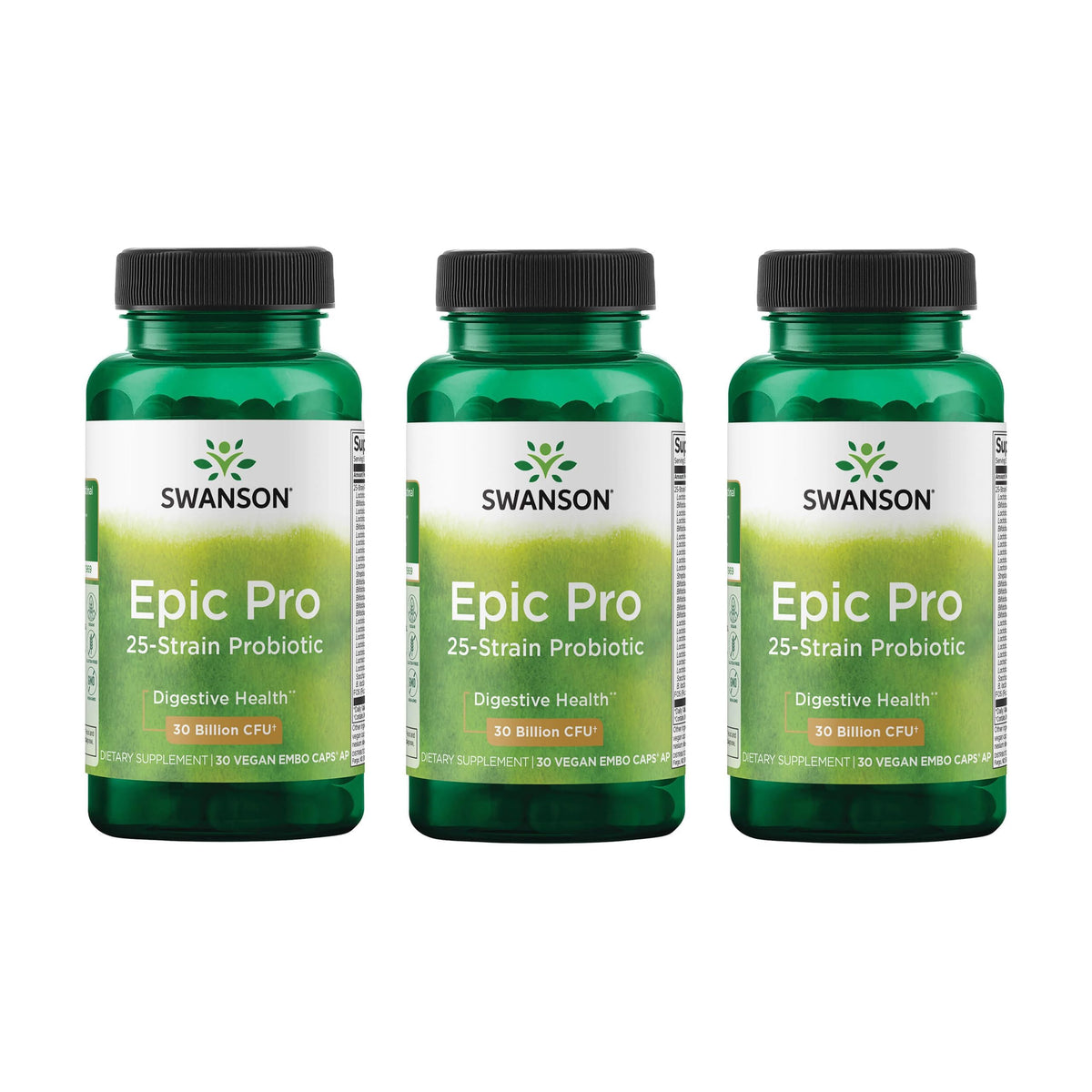 Swanson Epic-Pro Probiotique 25 souches 30 milliards CFU gélules DRcaps vue avant