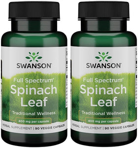 Swanson Épinard 400 mg gélules végétales - vue avant