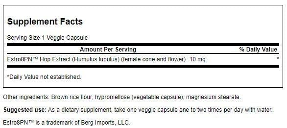 Swanson Estro8Pn Extrait de Houblon 10 mg capsules végétariennes