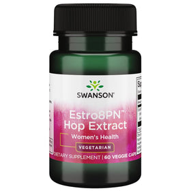 Swanson Estro8Pn Extrait de Houblon 10 mg vue avant et étiquette
