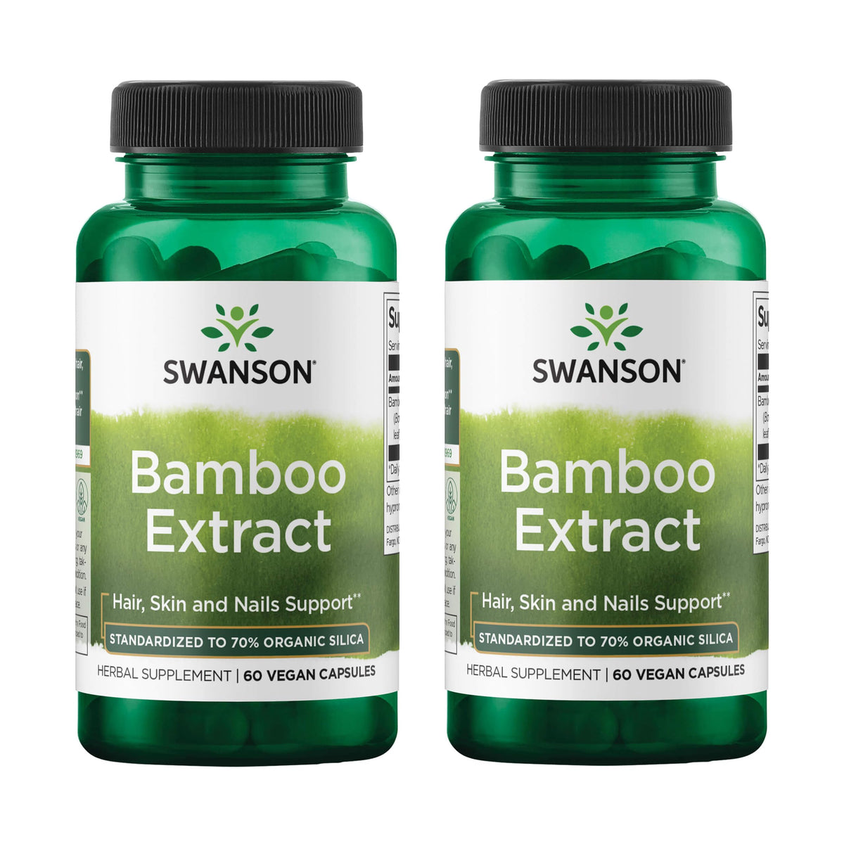 Swanson Extrait de Bambou 300 mg capsules devant l'emballage