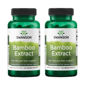 Swanson Extrait de Bambou 300 mg capsules devant l'emballage