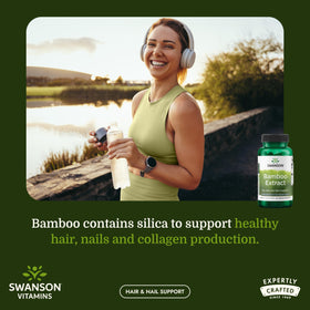 Swanson Extrait de Bambou 300mg capsules végétales sur fond blanc