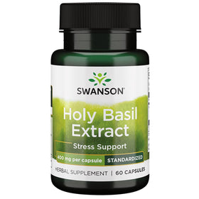 Swanson extrait de basilic sacré Tulsi 400 mg, 60 capsules, vue de face