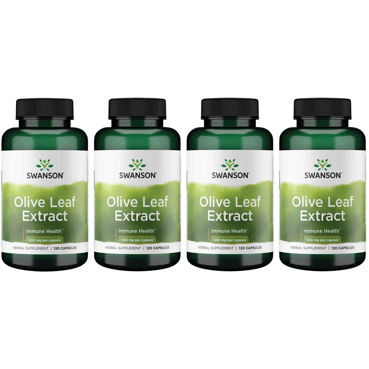 Swanson Extrait de Feuille d'Olivier 500 mg 120 Caps - vue avant