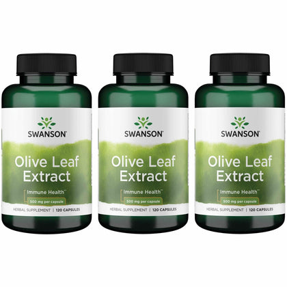 Swanson Extrait de Feuille d'Olivier 500 mg 120 Capsules - Vue avant