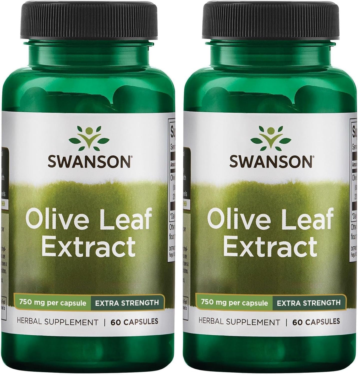 Swanson Extrait de Feuille d'Olivier 60 Capsules, vue de face
