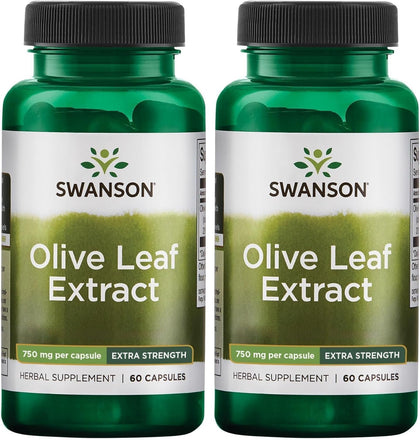 Swanson Extrait de Feuille d'Olivier 60 Capsules, vue de face