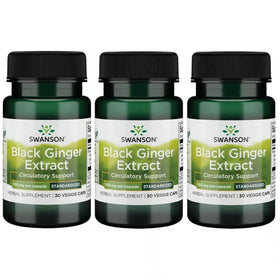 Swanson Extrait de Gingembre Noir 30 capsules végétales vue de face