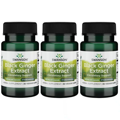 Swanson Extrait de Gingembre Noir 30 capsules végétales vue de face