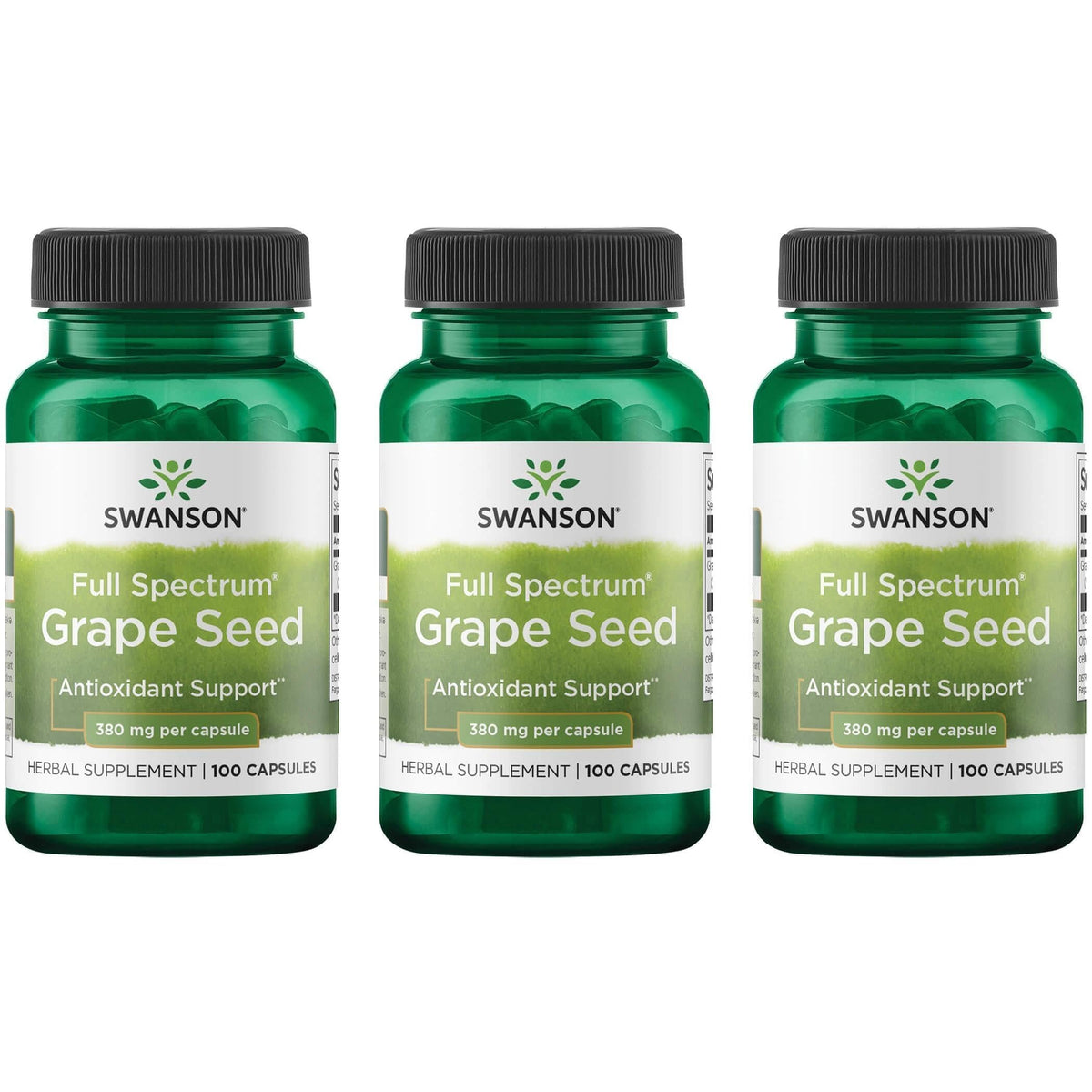 Swanson Extrait de Graines de Raisin 380 mg 100 Capsules vue avant
