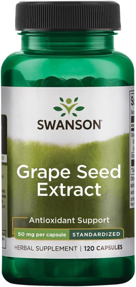 Swanson Extrait de pépins de raisin 50 mg 120 capsules - vue de face