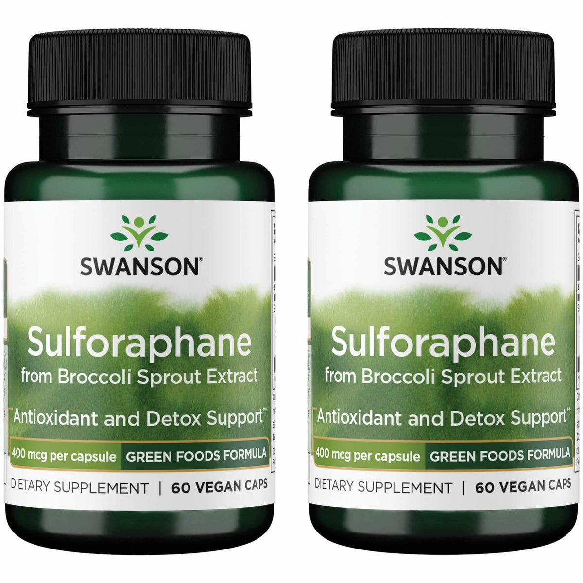 Swanson Extrait de Pousse de Brocoli Sulforaphane 60 Capsules Végétales, vue de face