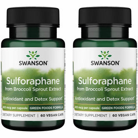 Swanson Extrait de Pousse de Brocoli Sulforaphane 60 Capsules Végétales, vue de face