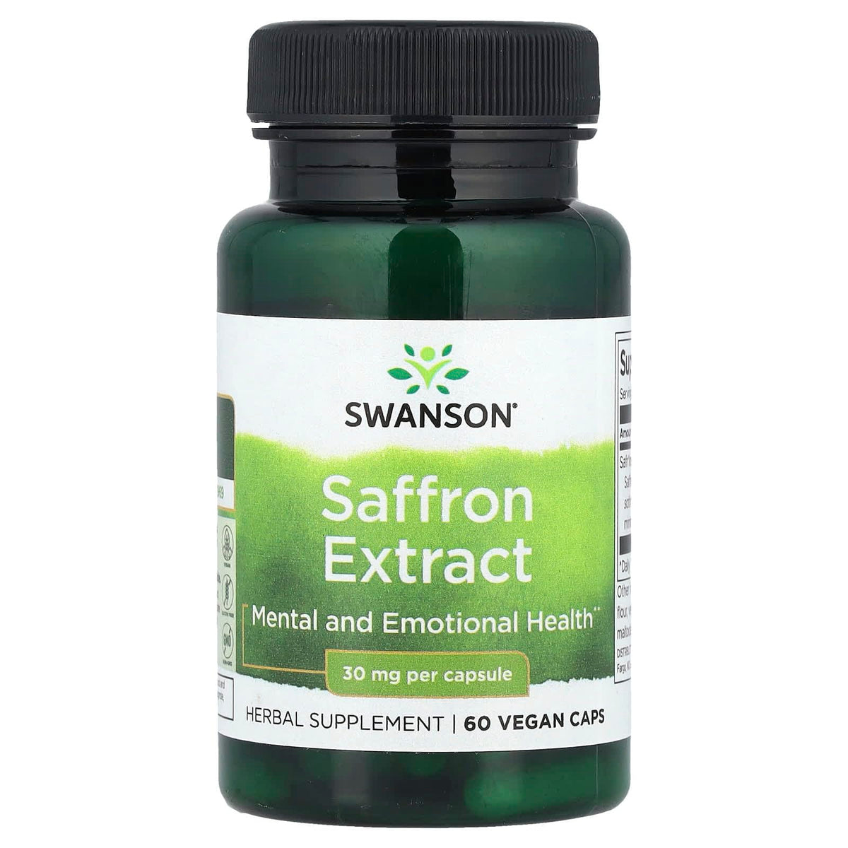 Swanson Extrait de Safran 30 mg gélules végétales vue avant