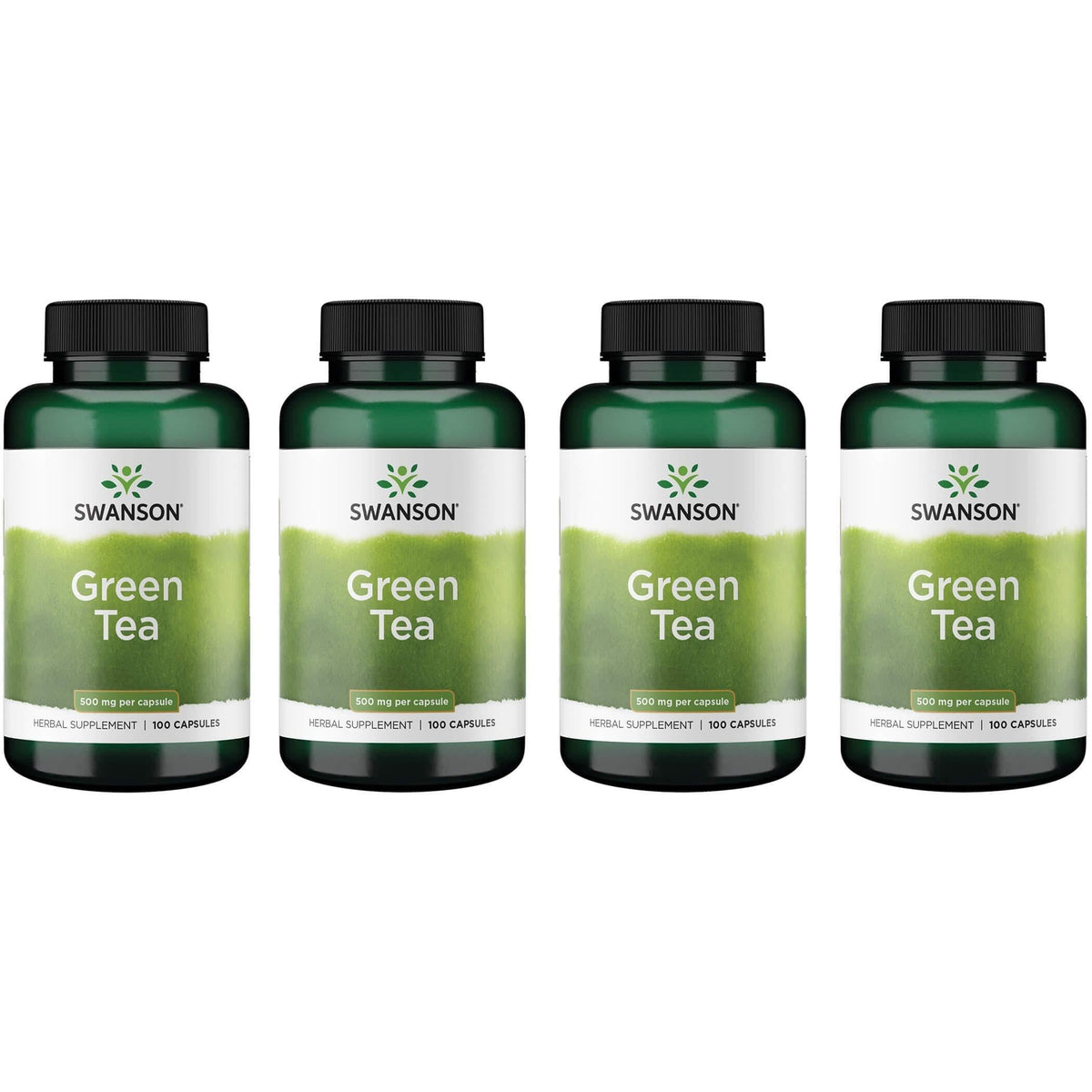 Swanson Extrait de Thé Vert 500 mg Capsules, vue de l'emballage