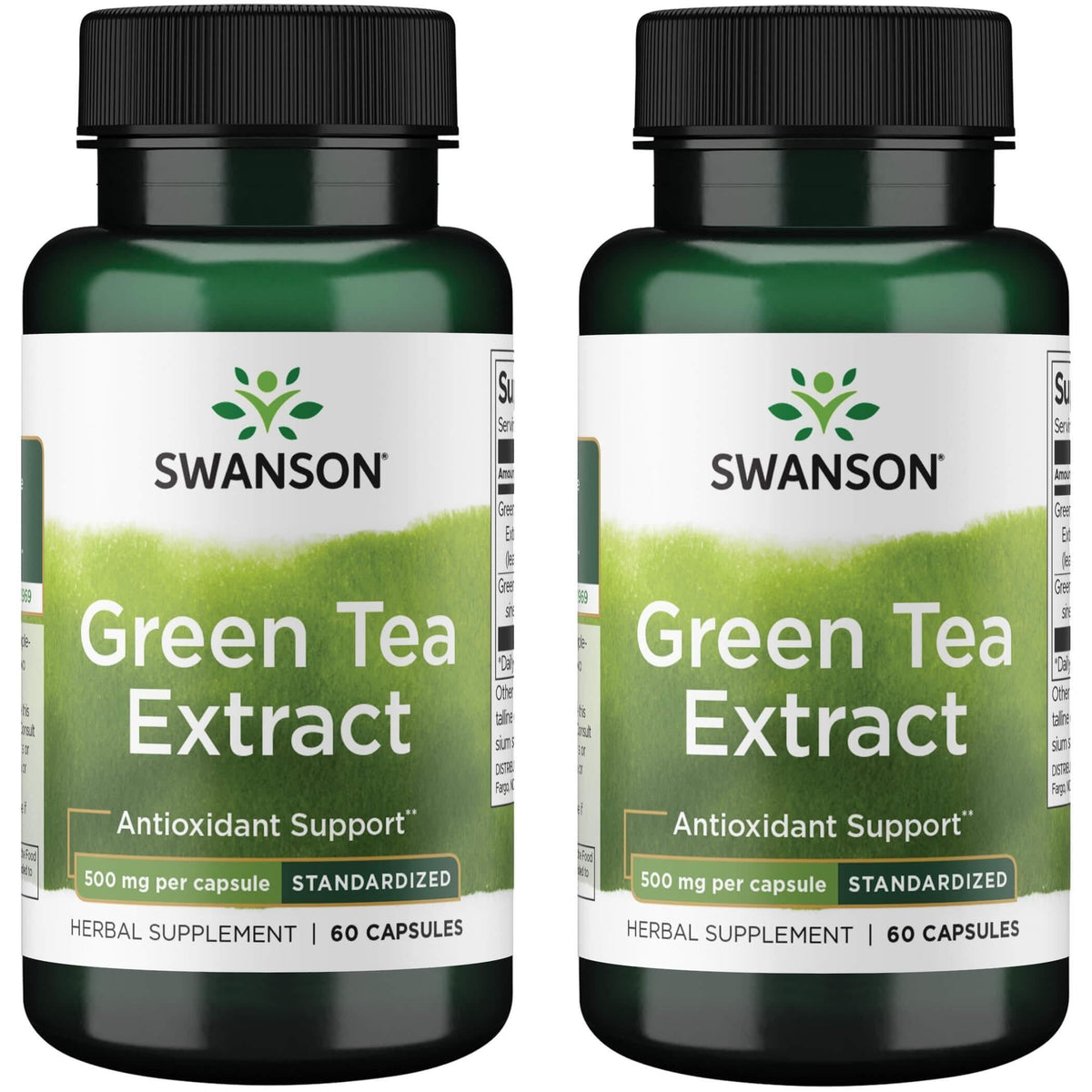 Swanson Extrait de Thé Vert 500 mg - Flacon de 60 capsules