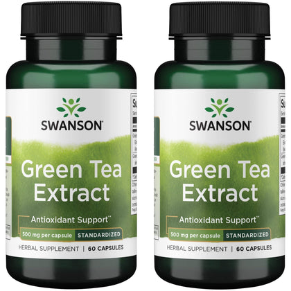 Swanson Extrait de Thé Vert 500 mg - Flacon de 60 capsules