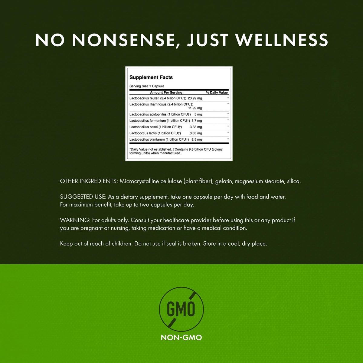Swanson FemFlora Probiotique 60 Capsules arrière avec informations
