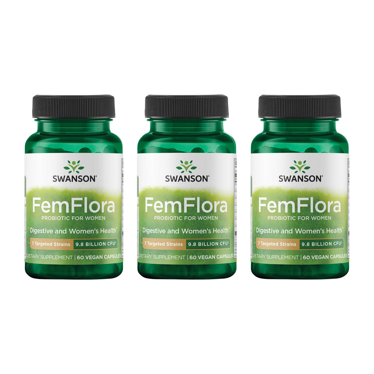 Swanson FemFlora Probiotique 60 Capsules vue de face