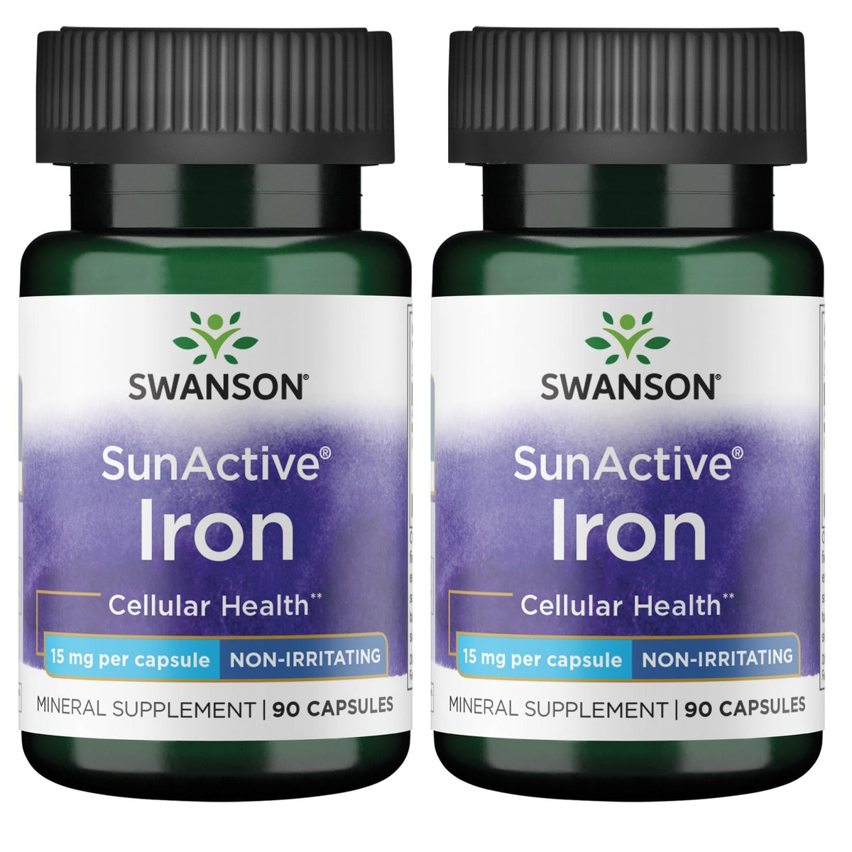 Swanson Fer Non-Irritant 15 mg 90 capsules vue de face