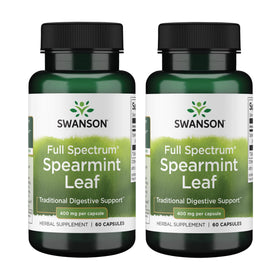Swanson Feuille de Menthe Verte 400 mg, 60 capsules, vue de face