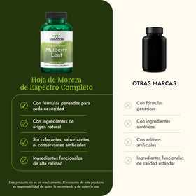 Swanson Feuille de Mûrier 500 mg, capsules en gros plan