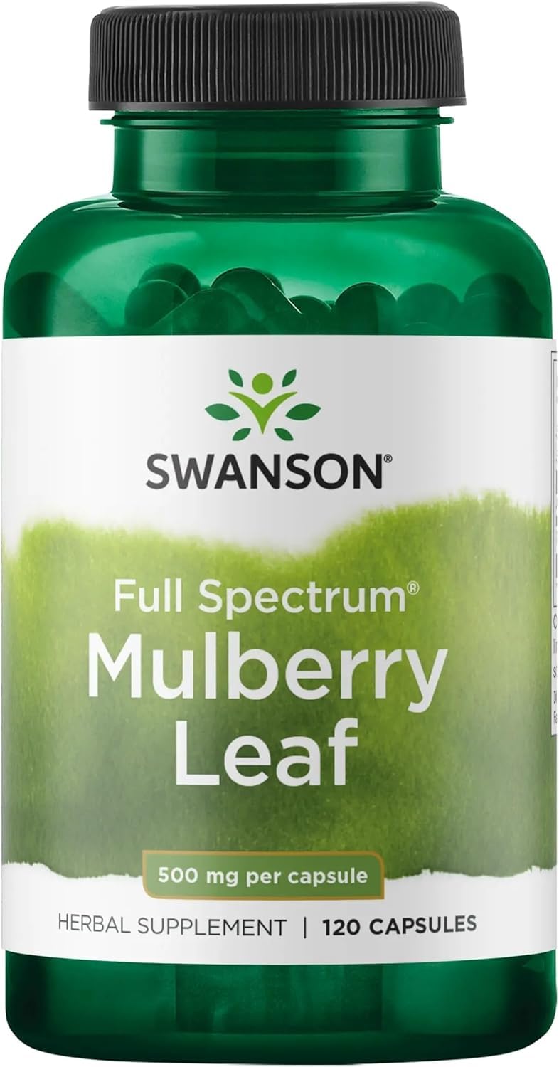 Swanson Feuille de Mûrier 500 mg, vue avant du flacon