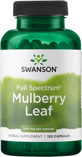Swanson Feuille de Mûrier 500 mg, vue avant du flacon