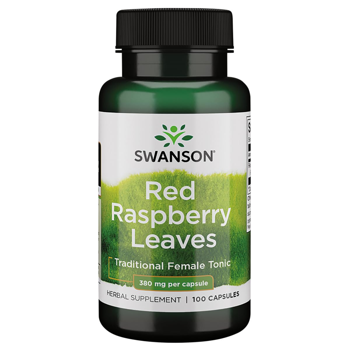 Swanson Feuilles de Framboisier 380 mg 100 Capsules - vue de face