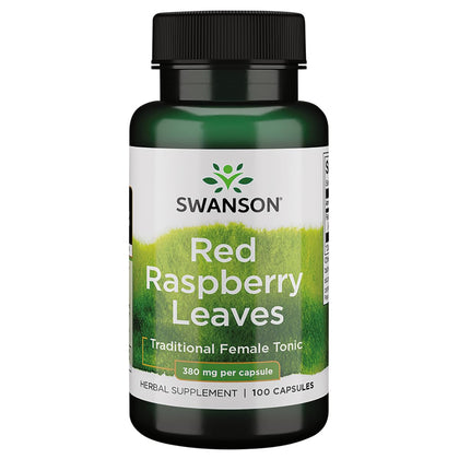 Swanson Feuilles de Framboisier 380 mg 100 Capsules - vue de face