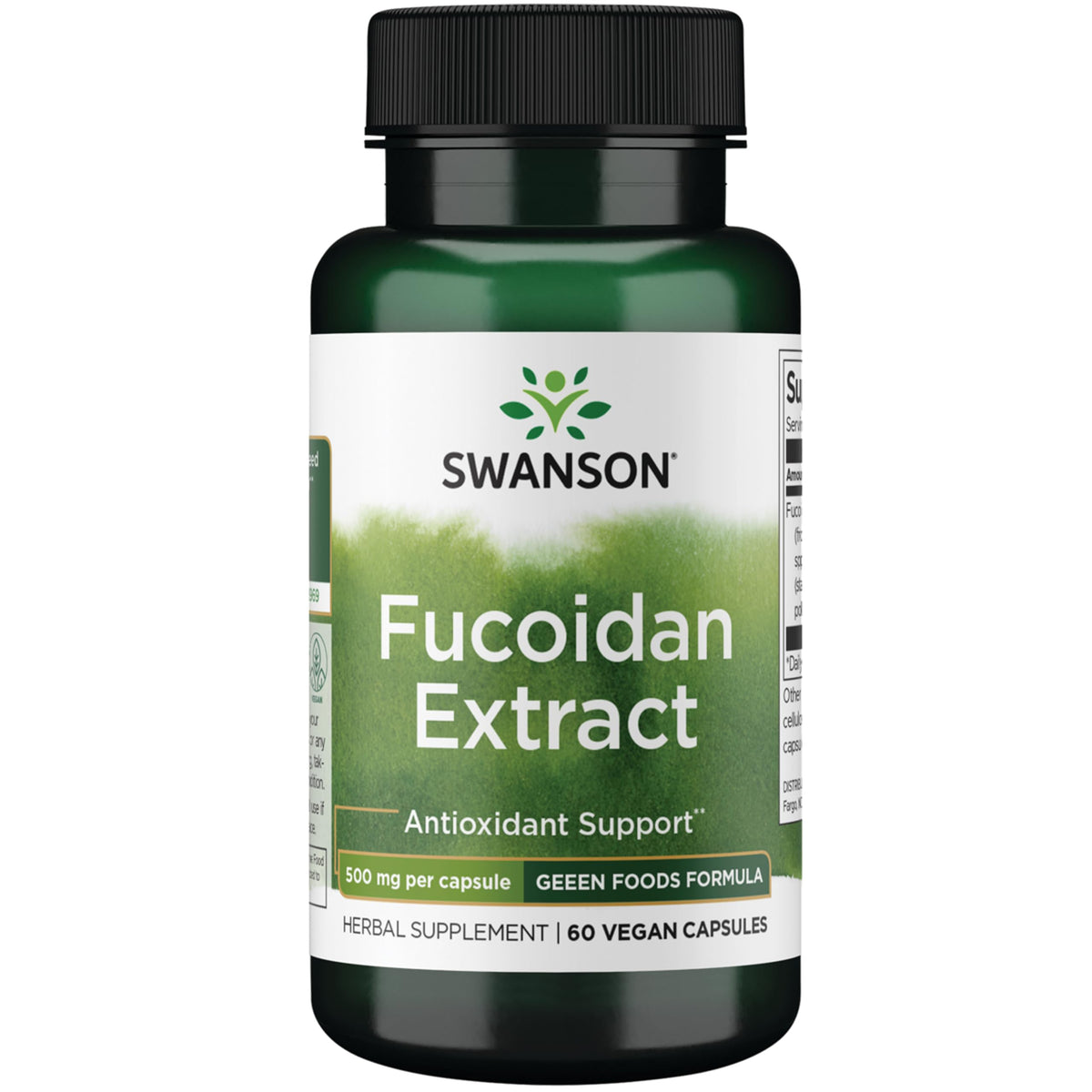Swanson Fucoidan Extract 500 mg 60 Capsules Végétales vue de face