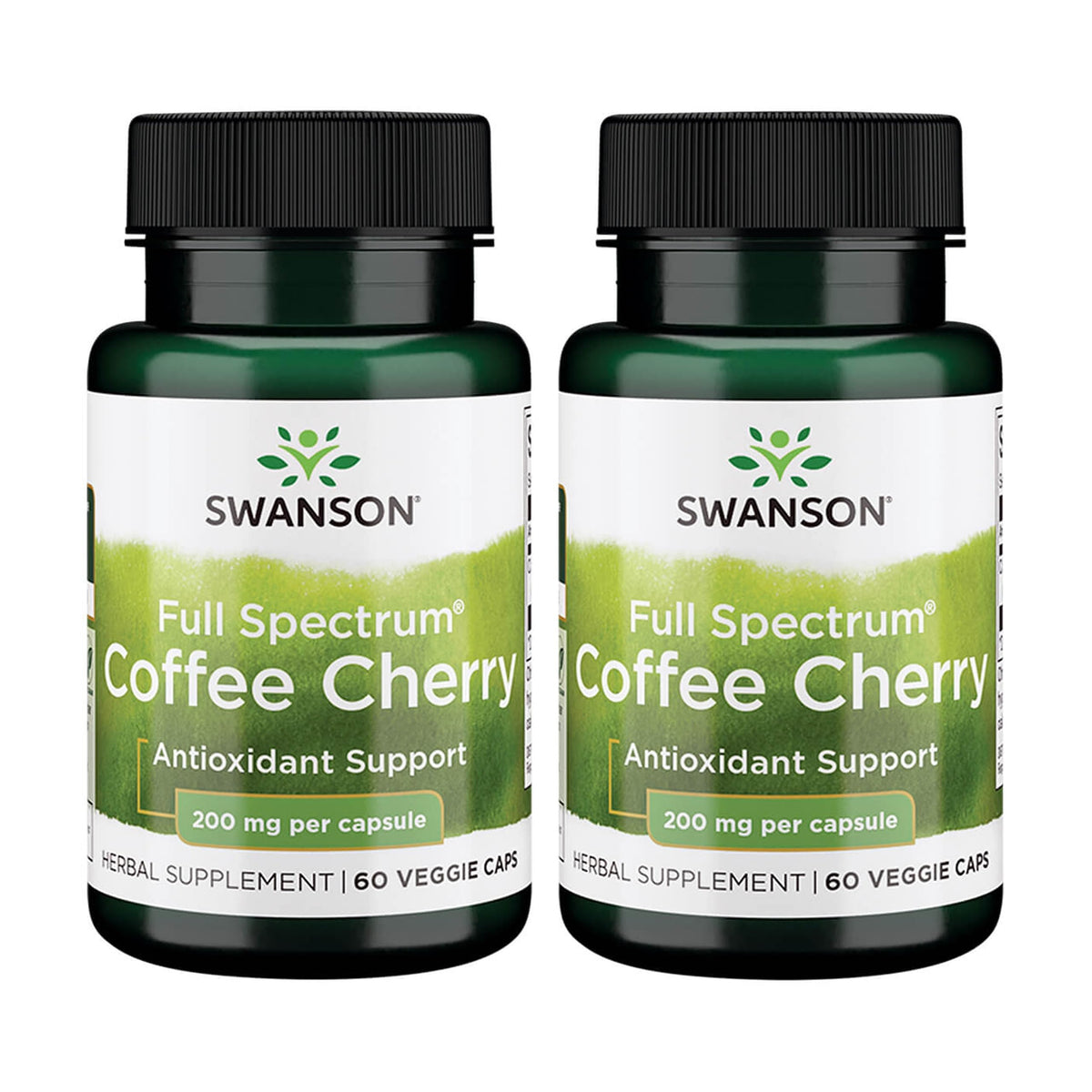 Swanson Full Spectrum Coffee Cherry 200 mg 60 Veggie Capsules front view