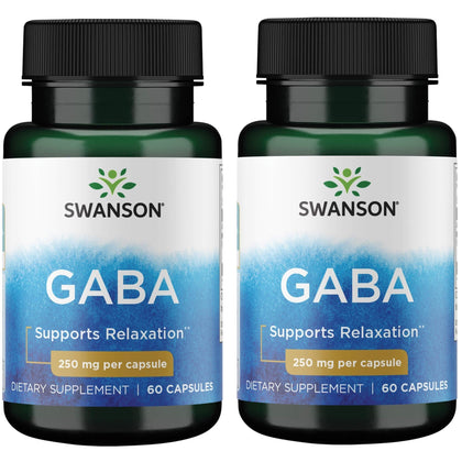 Swanson GABA 250 mg 60 capsules vue de face