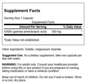 Swanson GABA 500 mg 100 capsules emballage