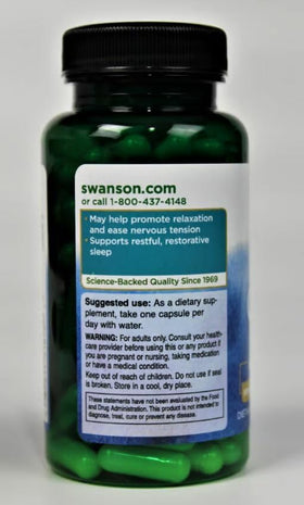 Swanson GABA 500 mg capsules avec étiquette visible