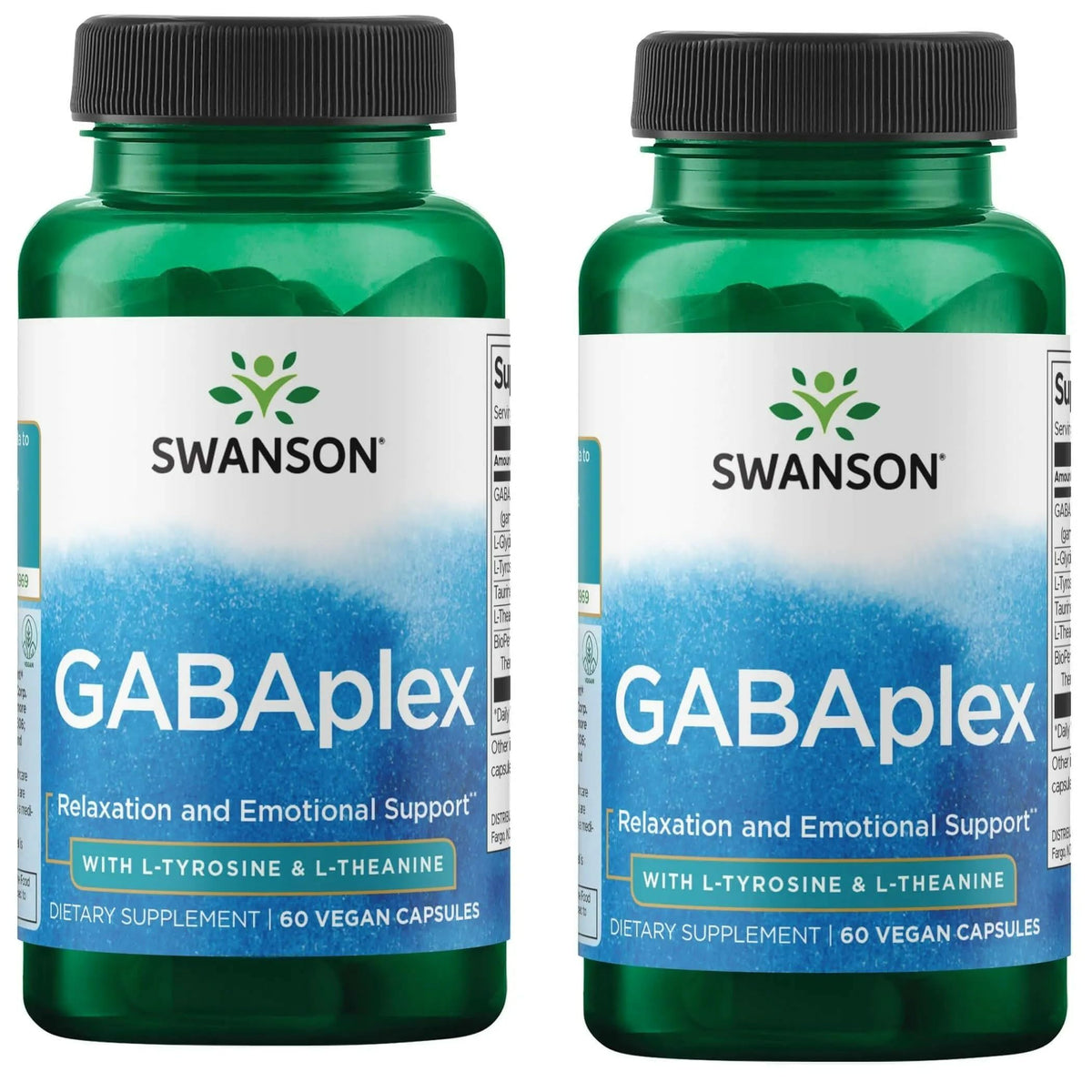 Swanson Gabaplex 60 capsules végétales vue de face