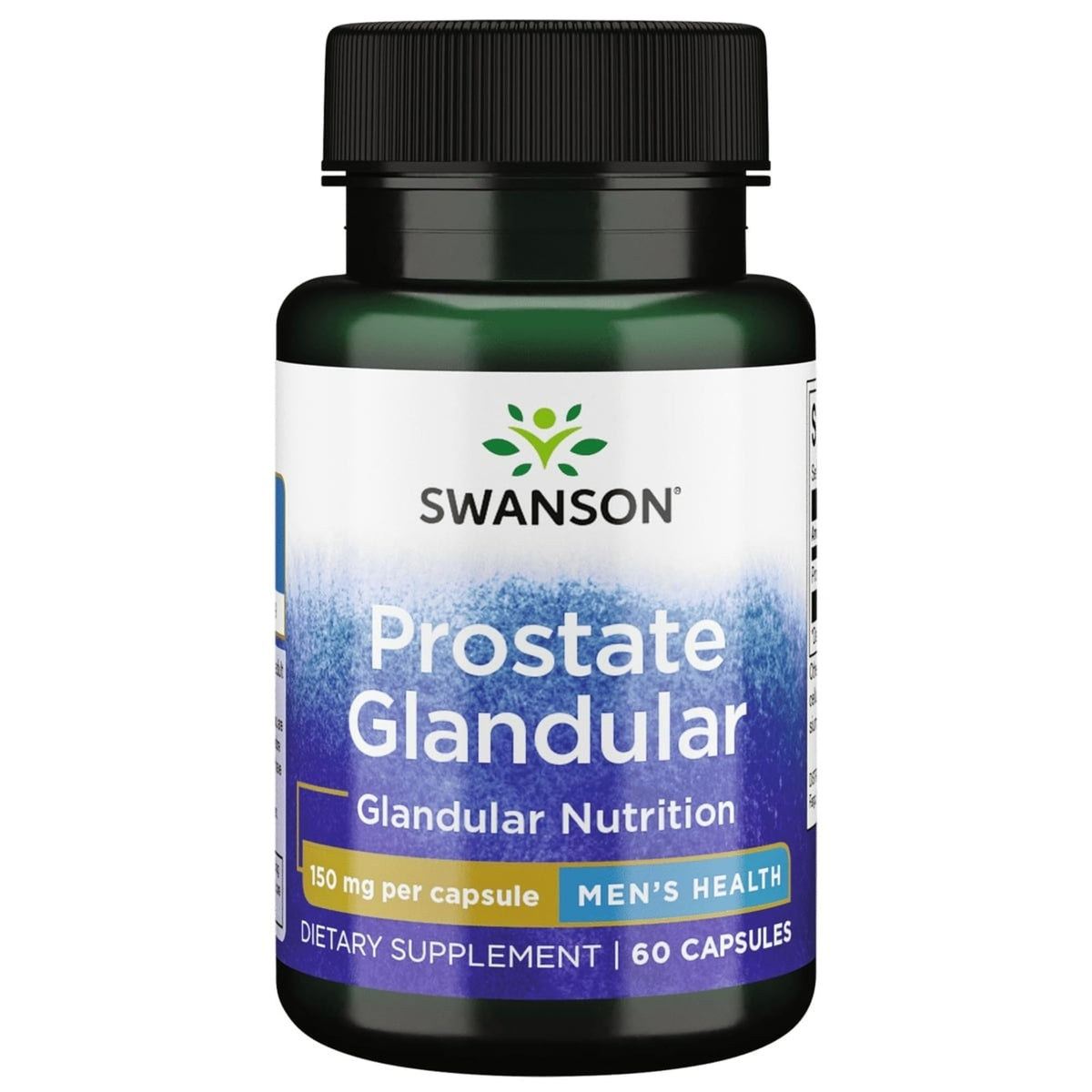 Swanson Gélules Glandulaires de Prostate 150 mg, vue avant avec emballage