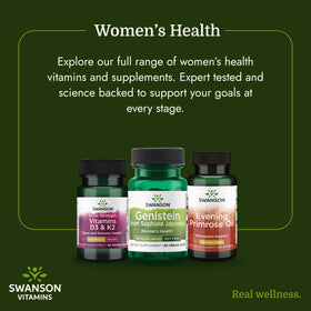 Swanson Genisteine 125 mg capsules sur une table en bois