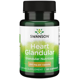 Swanson Glandulaire de Cœur 250 mg en vue de face avec étiquette