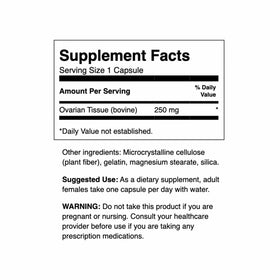 Swanson Glandulaire Ovarienne 250mg capsules sur un fond blanc