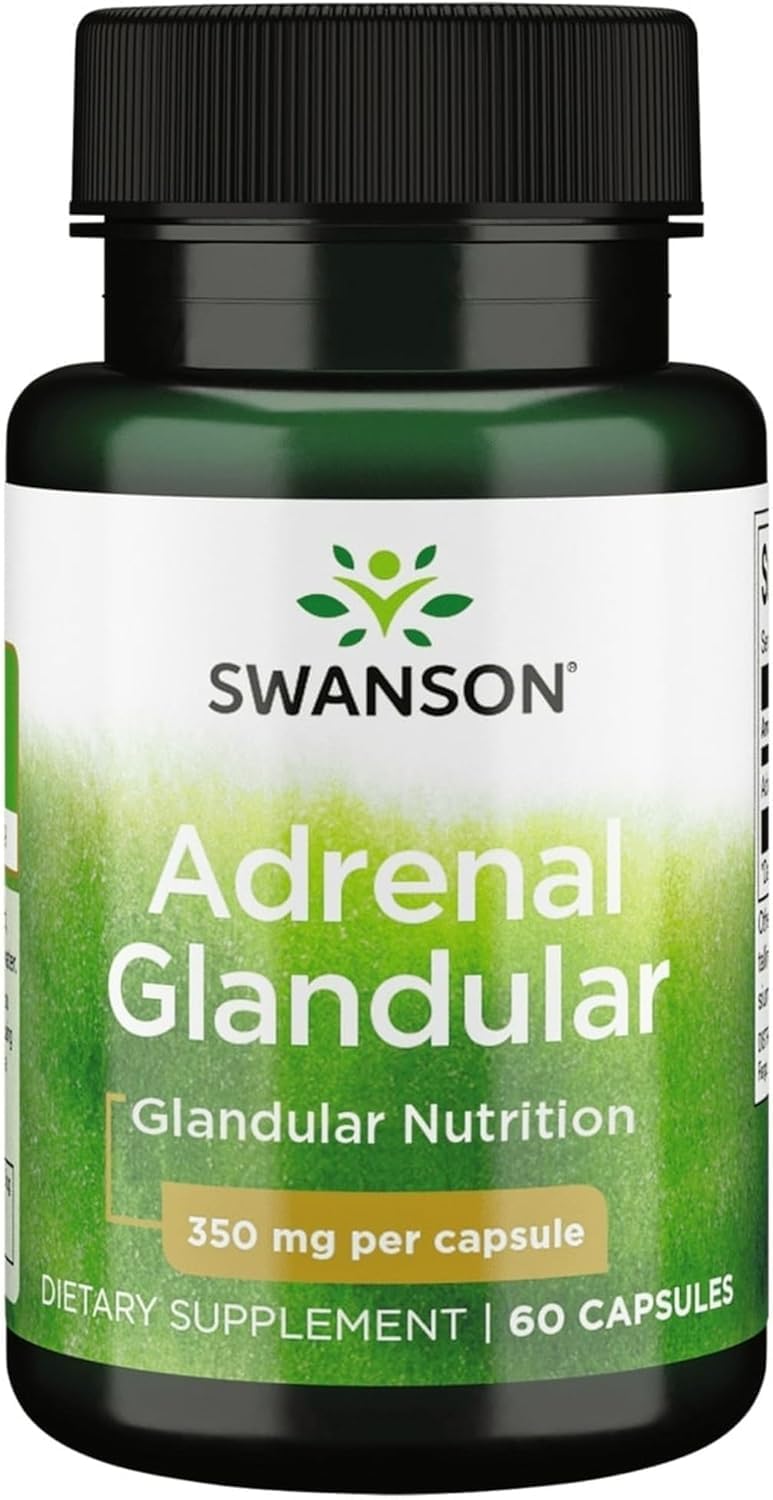 Swanson Glandulaire Surrénal 350 mg 60 Capsules - vue de face